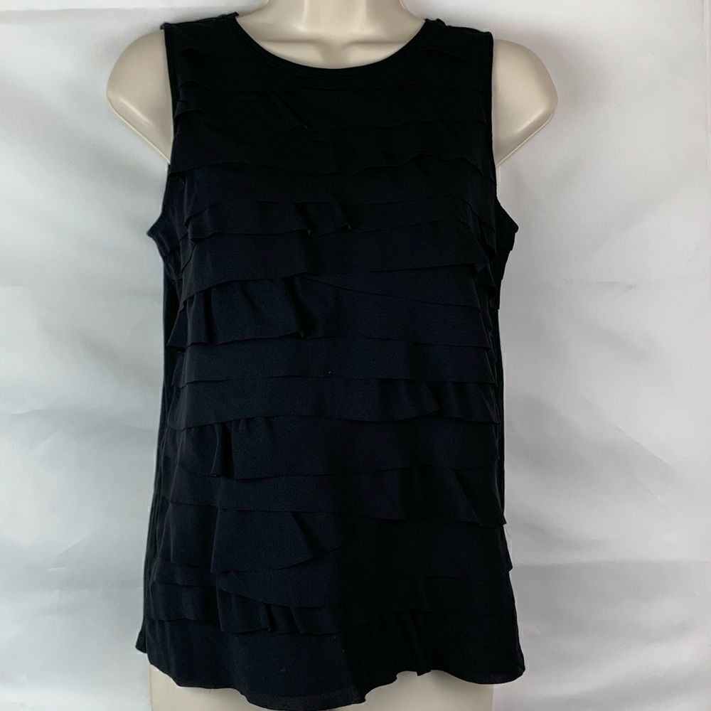 Loft Tiered black sleeveless top